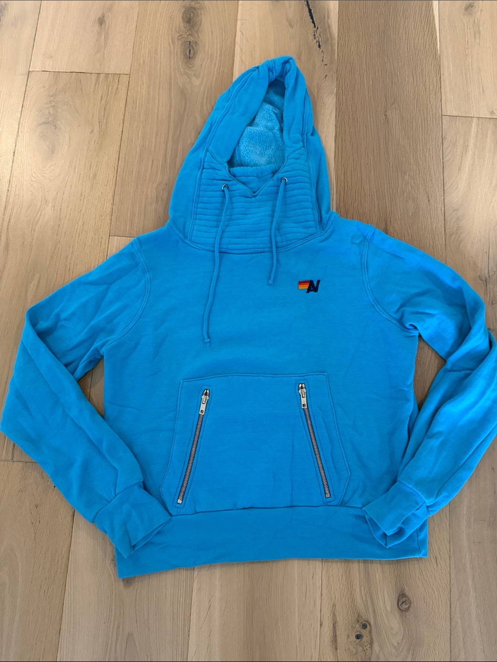 Aviator nation Blue Hooded Pullover Sweatshirt - Branded Casual Hoodie
